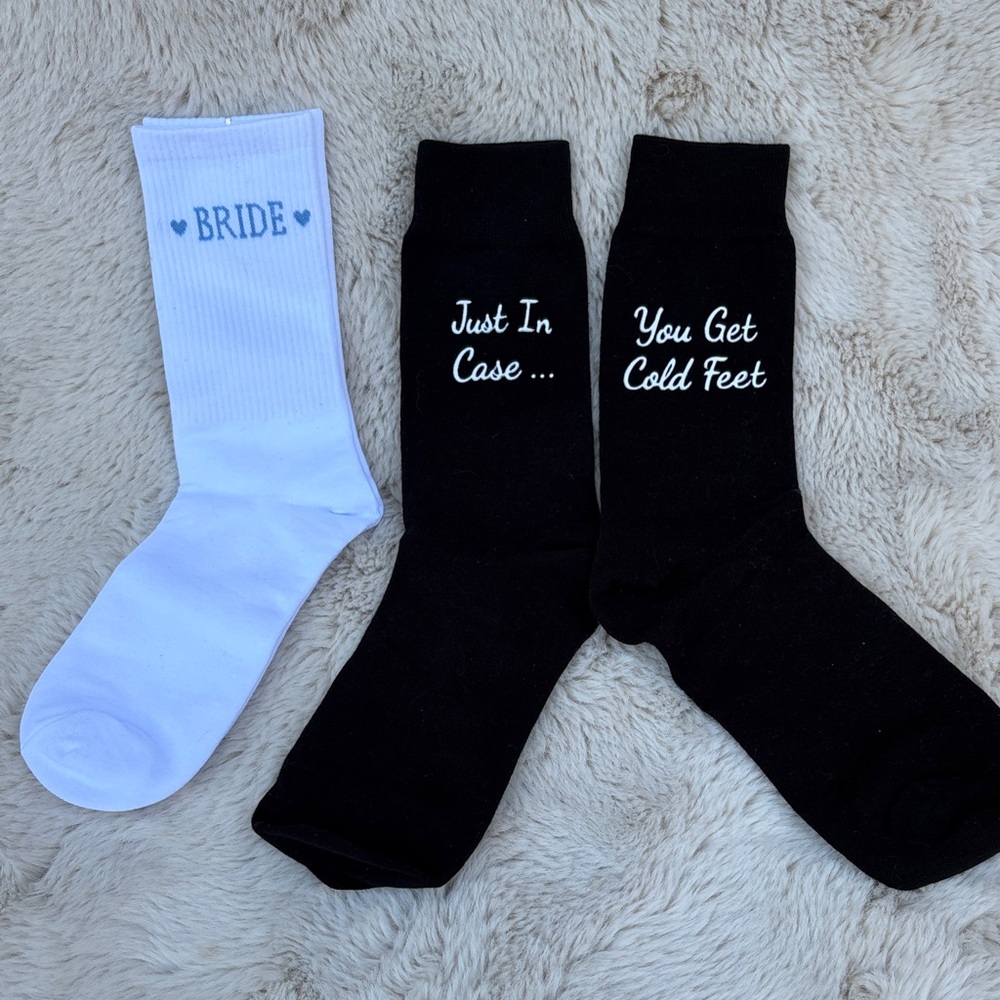 Bride and Groom Novelty Crew Socks